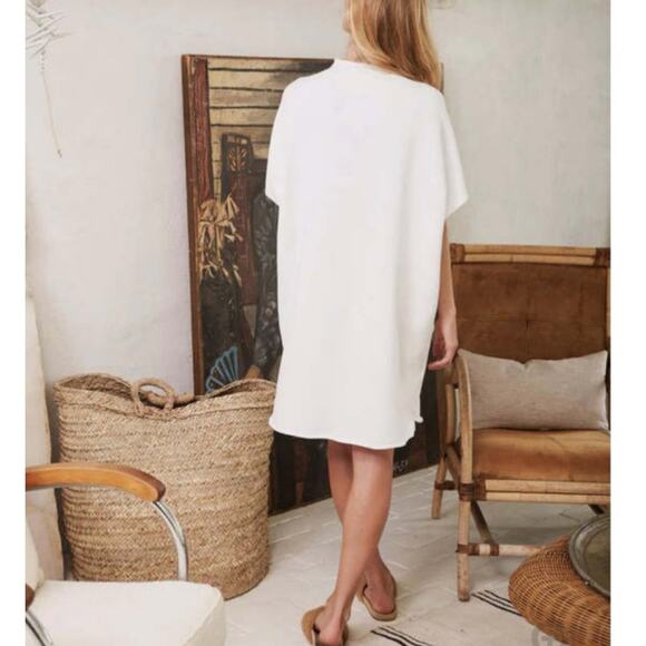 Frank & Eileen Ella The Easiest Dress Triple Fleece In White Size Medium - Large - Picture 7 of 11
